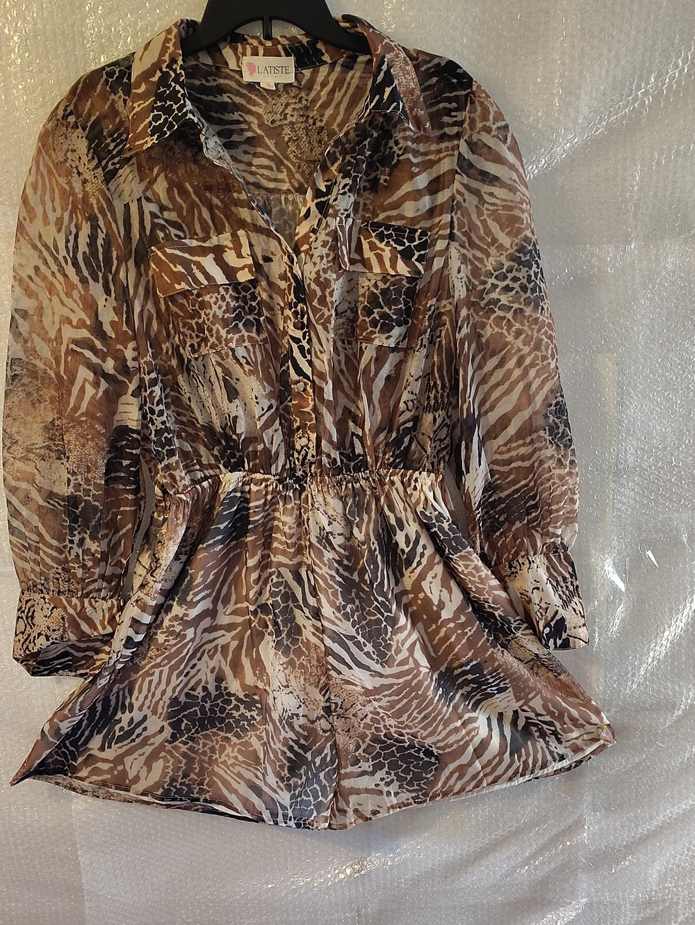 L'ATISTE Bold Animal Print Romper Shorts Jumpsuit – Size XL
